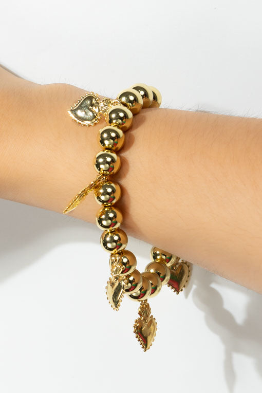Pulsera dijes corazones