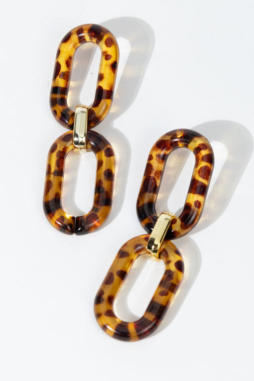 Arete cadena animal print