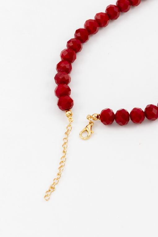 Chocker corazón con cristales rojos