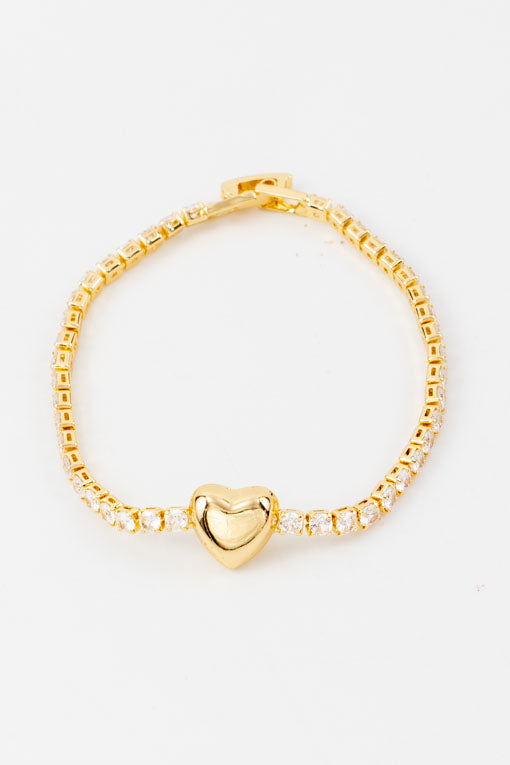 Pulsera zirconias con corazón