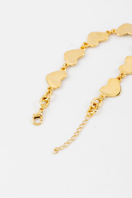 Pulsera corazones planos