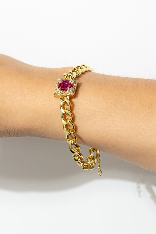 Pulsera Laura (Blanco, rosa y verde)