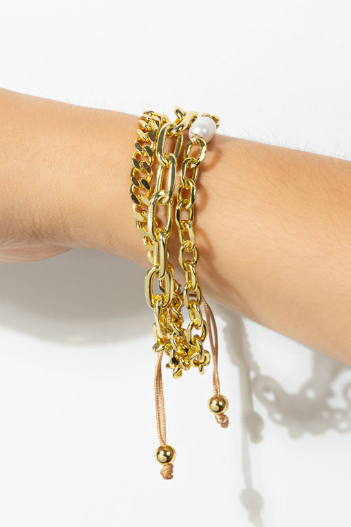 Pulsera triple cadena