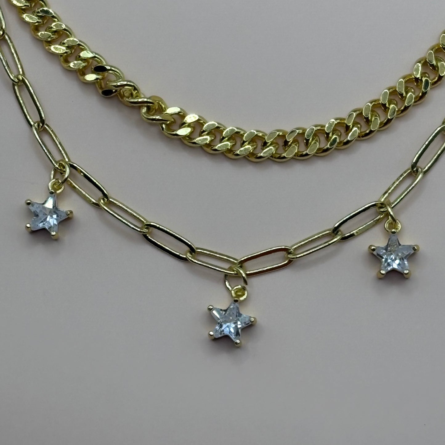 Collar doble estrellas